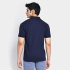 Men's Collared Half Sleeves T-Shirt, Navy Blue, small image number null